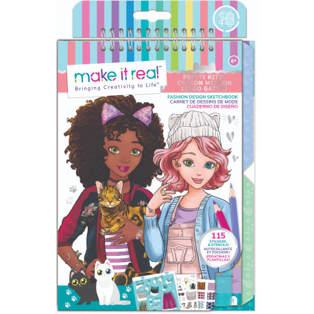 MAKE IT REAL Fashion design sketchbook "Pretty kitty"