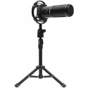 LORGAR Voicer 721, Gaming Microphone, Black, USB condenser microphone with tripod stand and pop filt