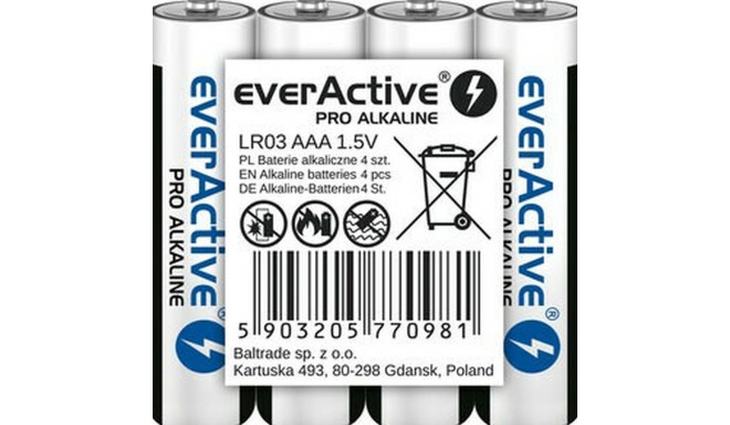 Patareid EverActive LR03 1,5 V (4 Ühikut)