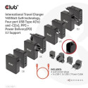 CLUB3D International Travel Charger 140W GaN technology, Four port USB Type-A(1x) and -C(3x), PPS + 