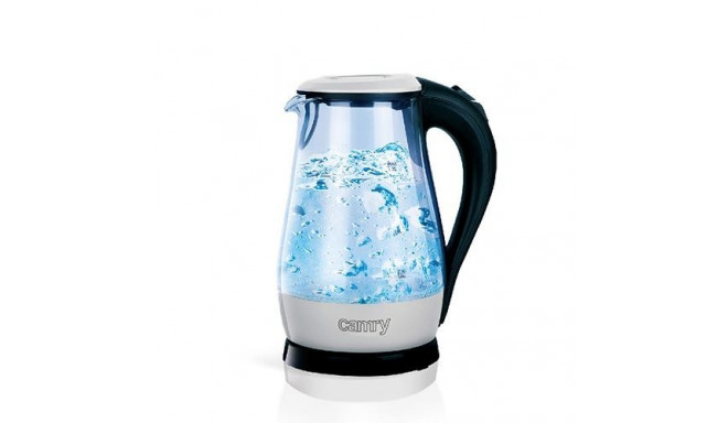 Camry Premium CR 1251w electric kettle 1.7 L 2200 W Black, Stainless steel, Transparent