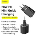 Baseus TZCCSUP-B01 Travel Charger set / Super Si 1C QC / Cable Type-C to Lightning 1m 20W