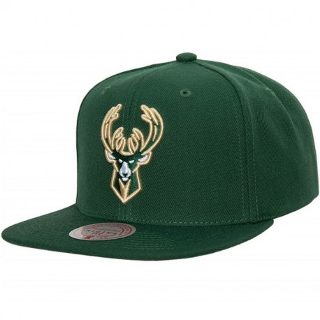 Mitchell & Ness NBA Team Ground 2.0 Snapback Milwaukee Bucks Cap HHSS3256-MBUYYPPPGREN (OSFM)