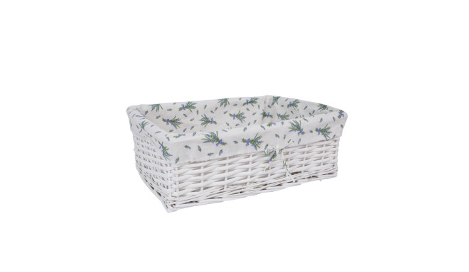 Basket MAX-3, 48x34xH16cm, weave, color: white, with fabric