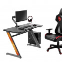 NanoRS RS120 Gaming Computer Desk, Modern Design, Light and Stable ( 50kg max load), Black & Orange,