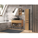 Topeshop NEL II ANT/ART bathroom storage cabinet Graphite, Oak