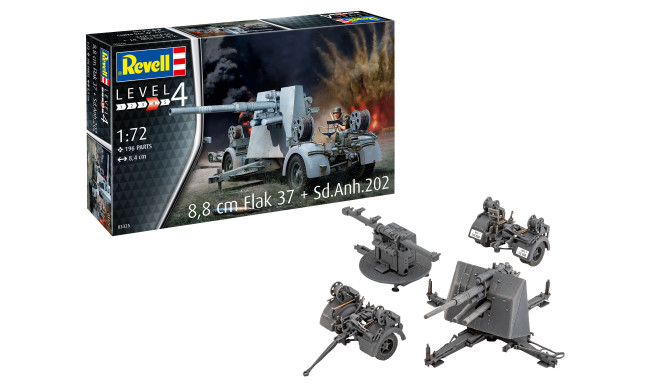 Revell liimitav mudel 8,8 cm Flak 37 + Sd.Anh.202 1:72