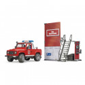 BRUDER fire station with Land Rover Defender 