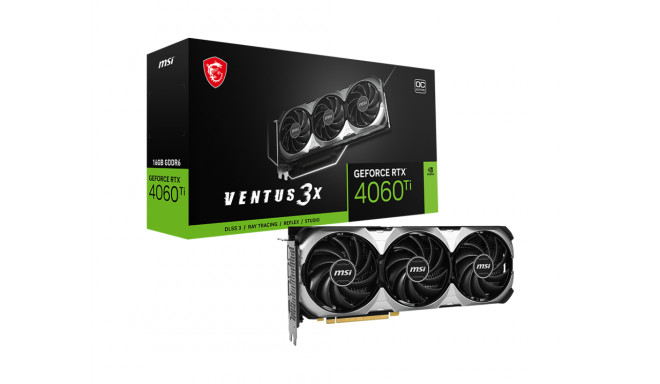 MSI GeForce RTX 4060 Ti Ventus 3X OC 16GB GDDR6 graphics card