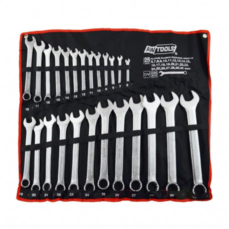 AWTOOLS OPEN-END WRENCH SET 25 pcs /6mm-32mm/ BLACK LINE