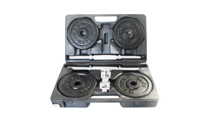 Cast iron weight dumbbells set with case TOORX 1.5-20 kg