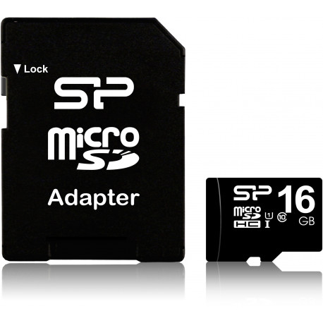 Silicon Power memory card microSDHC 16GB Class 10 + adapter (open package)