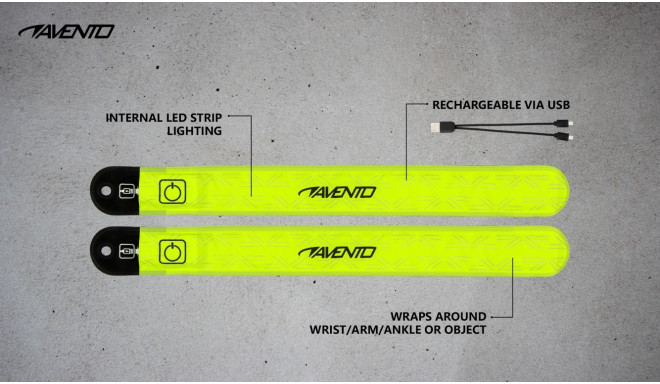 Slap-on bands rechargeable LED AVENTO 44RD 2vnt