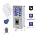 Qoltec 52447 Code lock OBERON with fingerprint reader | RFID | Code | Card | key fob | Doorbell | IP