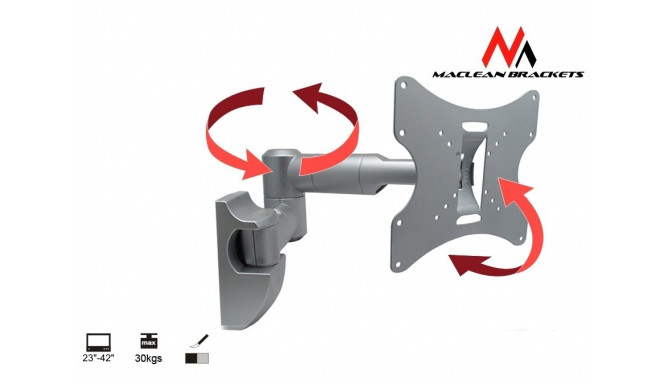 TV Wall Mount Bracket LCD LED Plasma 23-42'' up to 30kg max vesa 200x200 Silver