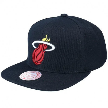 Mitchell & Ness NBA Miami Heat Top Spot Snapback Hwc Heat Cap HHSS2976-MHEYYPPPBLCK (OSFM)
