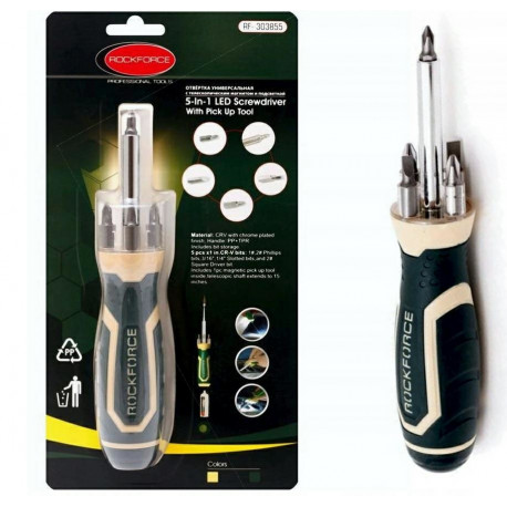 ROCKFORCE UNIVERSAL SCREWDRIVER WITH ILLUMINATION...