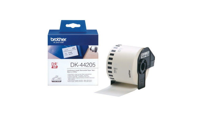 Kleepkirjalint Brother DK44205, kergesti eemaldatav jooksev paberteip, 62mm x 30,48m, valge
