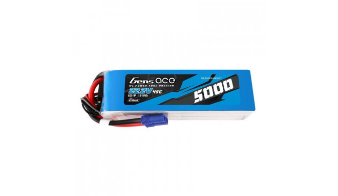 LiPo Gens ace G-Tech 5000mAh 22.2V 45C 6S1P  battery with EC5 plug