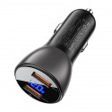 Car Charger Acefast B7, 45W, 2x USB, with display (black)