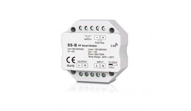 SS-B Smart Switch, 100-240V, 1x 3A, Push-Key