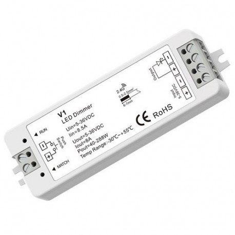 V1 Controller, 5-36V, 1x 8A, Push-Dimm