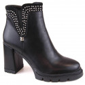 Insulated high-heeled ankle boots with rivets, Filippo W PAW495, black (40)