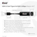 CLUB3D USB 3.2 Gen1 Type A to RJ45 2.5Gbps Adapter