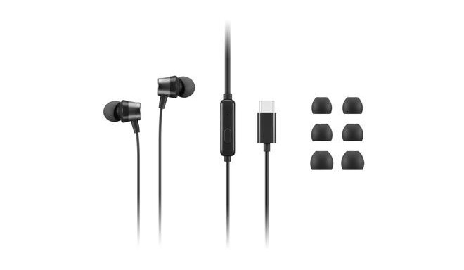 Lenovo 4XD1J77351 headphones/headset Wired In-ear Office/Call center USB Type-C Black