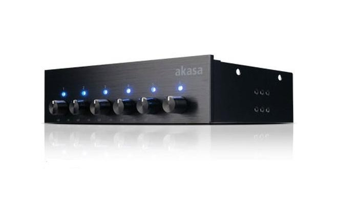 Akasa AK-FC-08BKV2 fan speed controller 6 channels Black