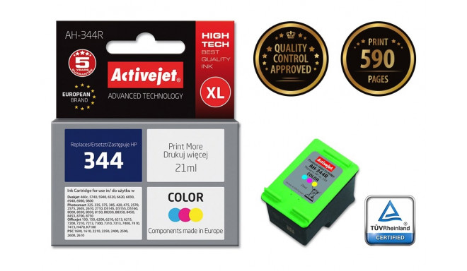 Activejet AH-344R tindikassett (asendus HP 344 C9363EE; premium; 21 ml; värviline)