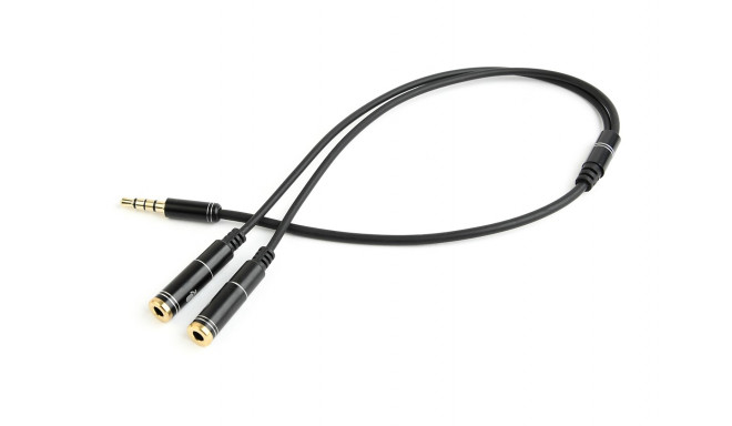 Gembird !Adapter audio microphon 3.5mm mini Jack/4PIN/0. audio cable 0.2 m 2 x 3.5mm Black