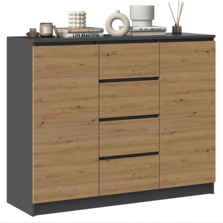 2D4S kummut 120x40x97 cm, antratsiithall/artisan