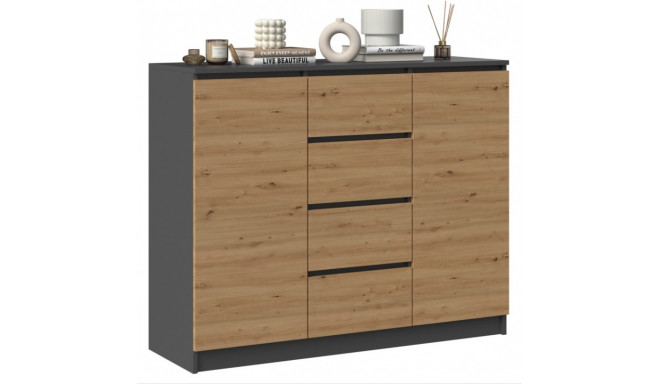 2D4S kummut 120x40x97 cm, antratsiithall/artisan