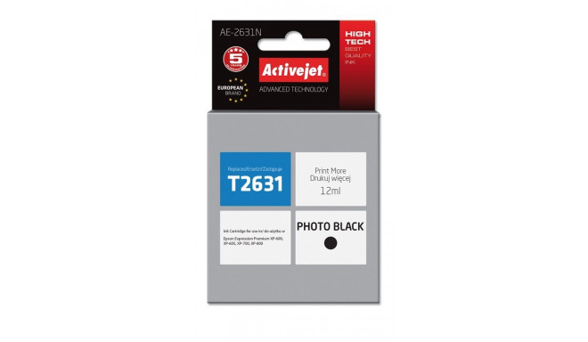 Activejet AE-2631N Ink (replacement for Epson 26 T2631; Supreme; 12 ml; black)