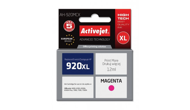 Activejet AH-920MCX Ink Cartridge (replacement for HP 920XL CD973AE; Premium; 12 ml; magenta)