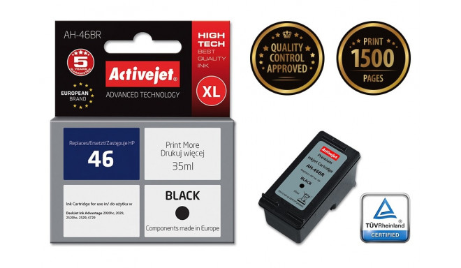 Activejet AH-46BR Ink (replacement HP 46 CZ637AE; Premium; 35 ml; black)
