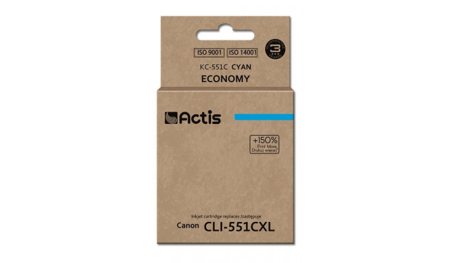 Actis KC-551C ink (replacement for Canon CLI-551C; Standard; 12 ml; cyan (with chip)