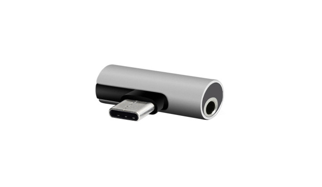 Setty adapter USB-C - audio jack 3,5mm + USB-C AD-C-JC-7 sliver