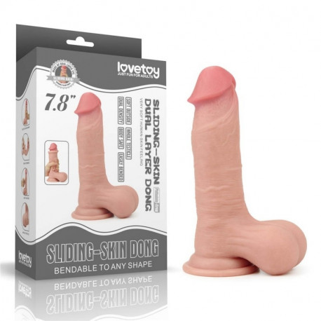 Lovetoy dildo iminapaga Sliding Skin kahekihiline 19,5cm