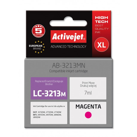 Activejet AB-3213MN tindikassett (asendus Brother LC3213M; Supreme; 7 ml; magenta)