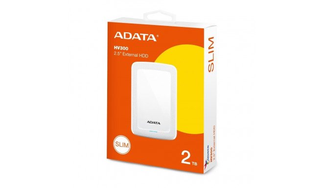 Adata external HDD 2TB DashDrive HV300 2.5 USB 3.1, white
