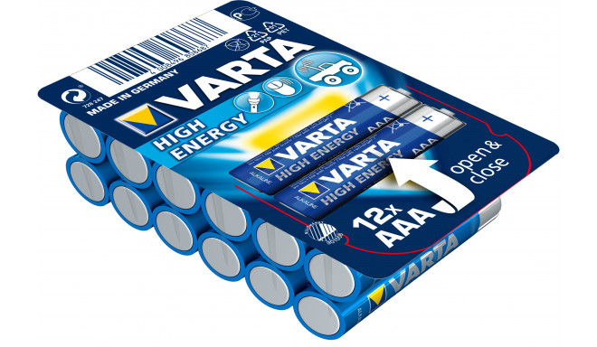 Alkaline batteries VARTA R3 (AAA) 12pcs HIGH ENERGY