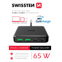 Swissten Desktop GaN Charger 2x USB-C / 2x USB / 65W
