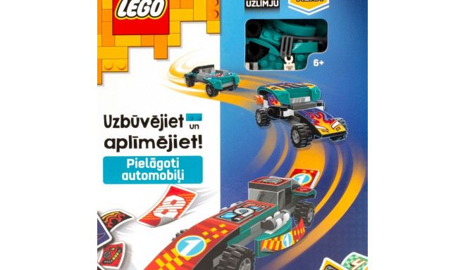 LEGO ICONIC Activity Book "Build and Stick: Custom Cars"- Latvian