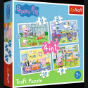 TREFL PEPPA PIG Pužļu komplekts 4in1 Peppa