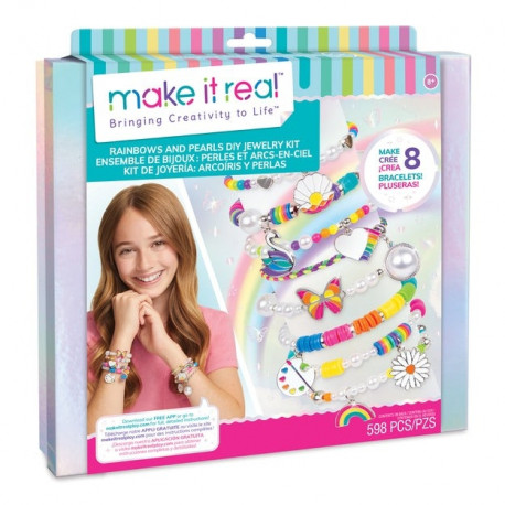 MAKE IT REAL DIY Rotaslietu komplekts Varavīksnes un pērles