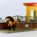 SCHLEICH FARM WORLD playset Pony Box with Iceland Pony Stallion