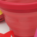 COMPACTOYS Beach bucket with sandbox toys 7 in 1, red