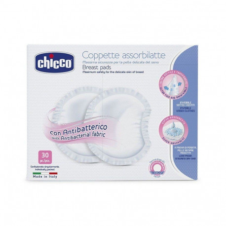 CHICCO Antibacterial breast pads, 30 pcs